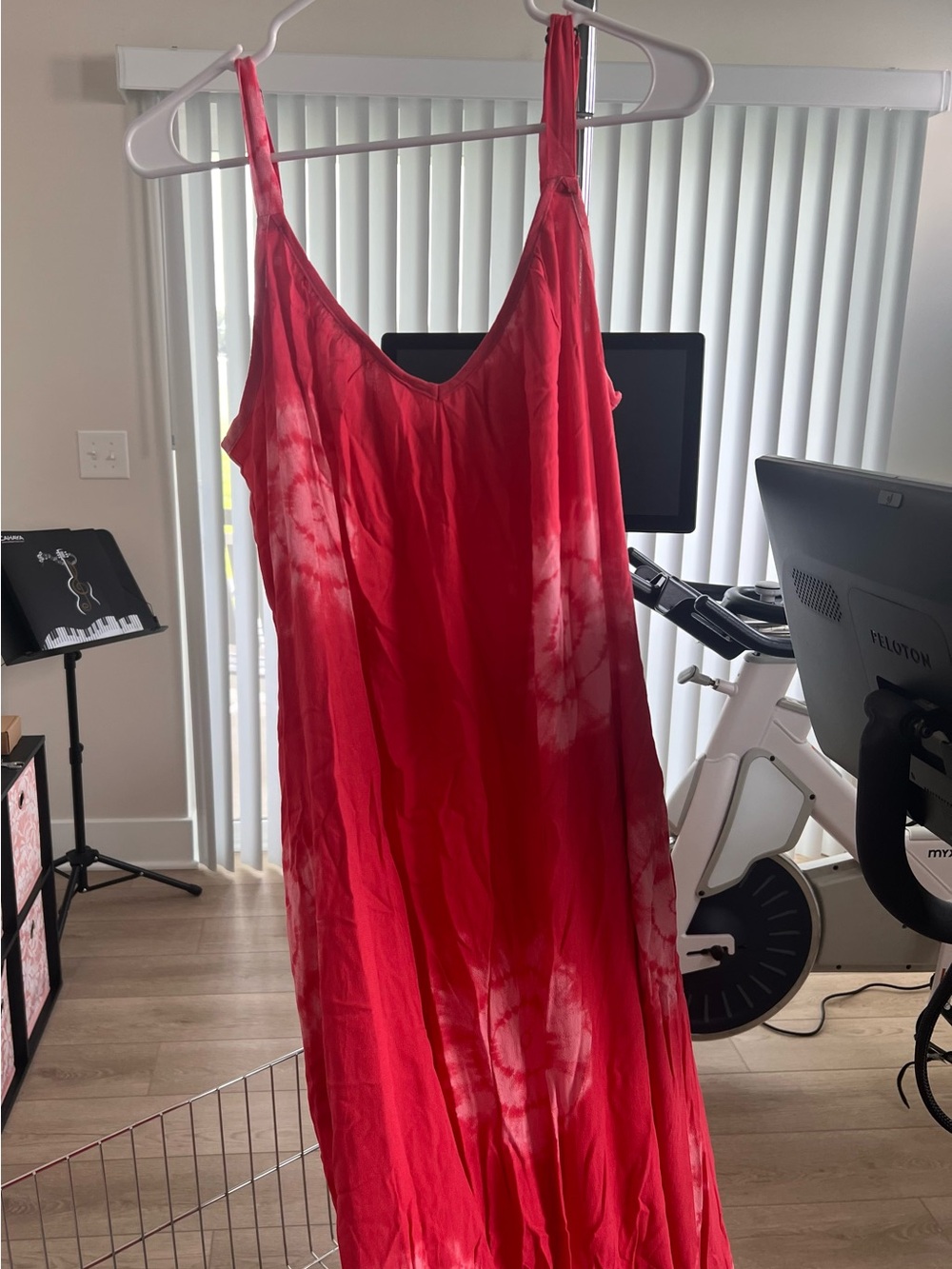 Dark Pink Tie-Dye Maxi Summer Dress